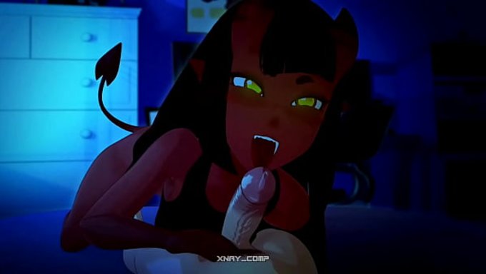 Futa Meru, La Súcubo, Se Folla Al Chico Usando Su Pollón Futa.